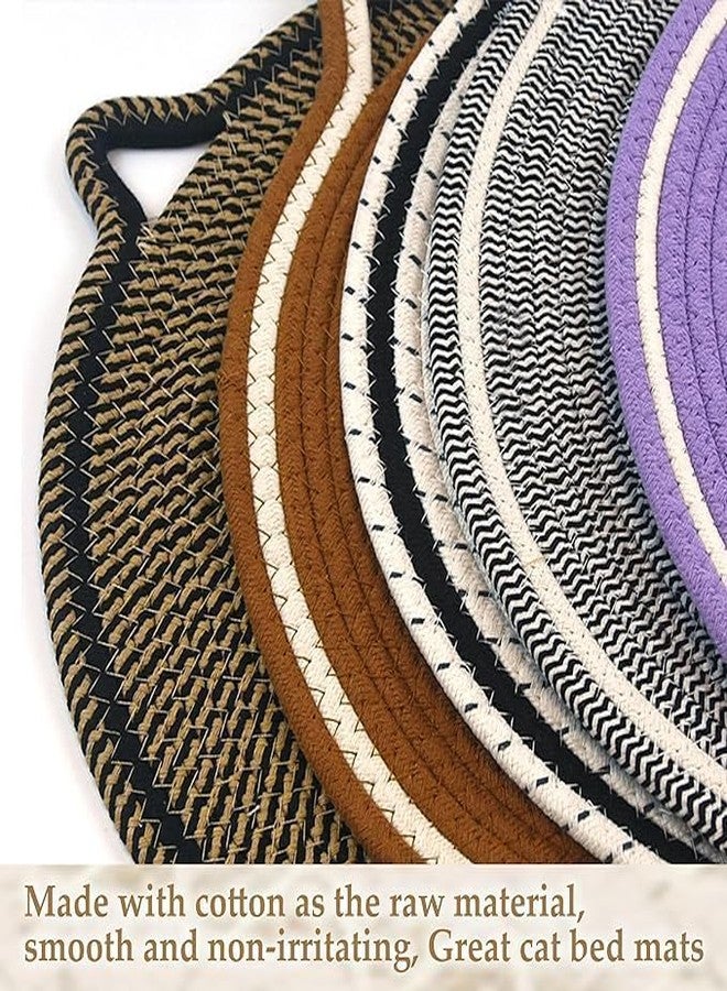 Bitrexup Cat Scratcher Mat with Cat Ball Toy, 17" Size Natural Cotton Rope Scratcher Pad for Indoor Cats, Cat Furniture Protector for Wall, Carpets, Hand Washable Multicolour - Image 2